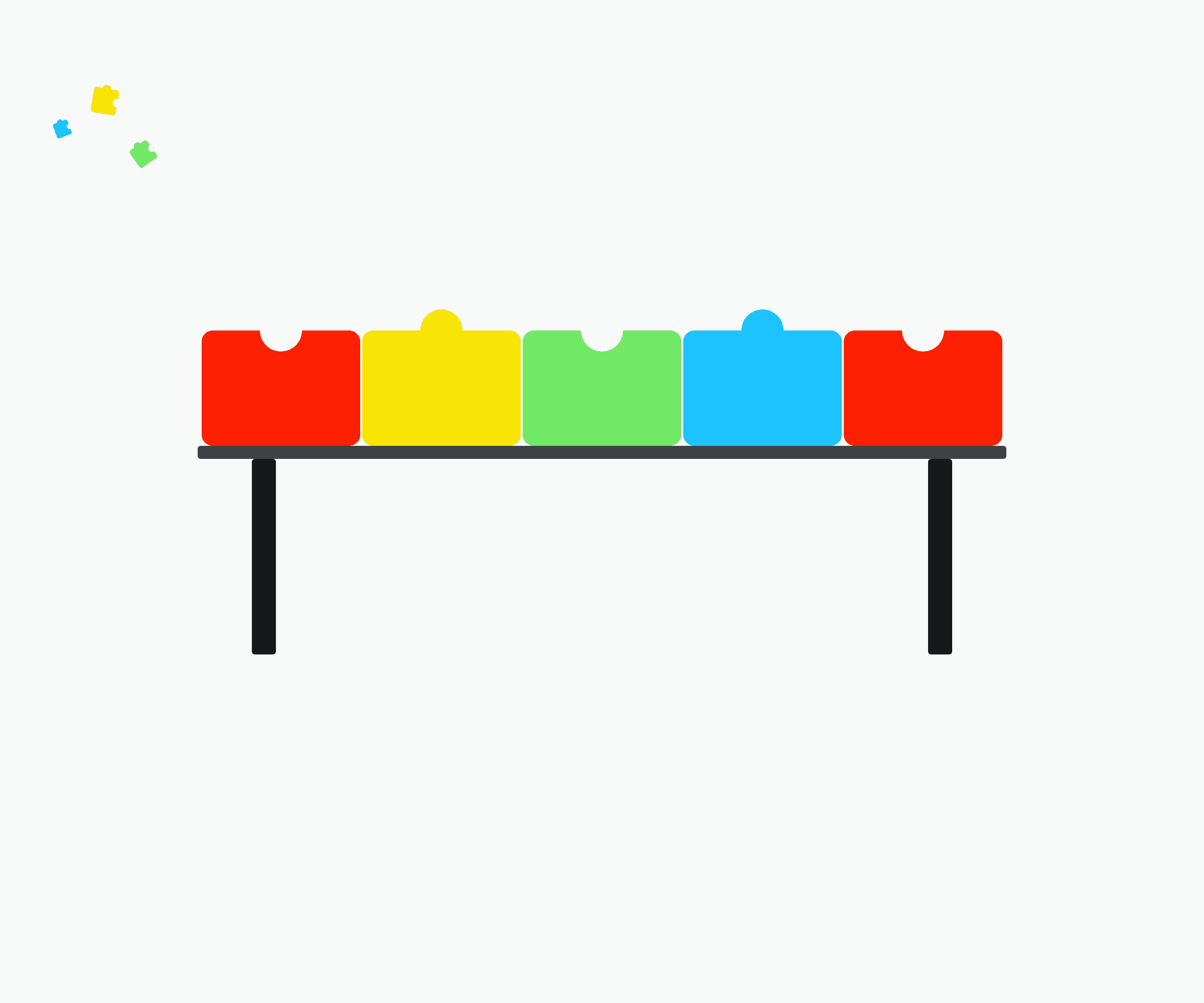 Gather — a puzzle-piece table set for a recurring gathering